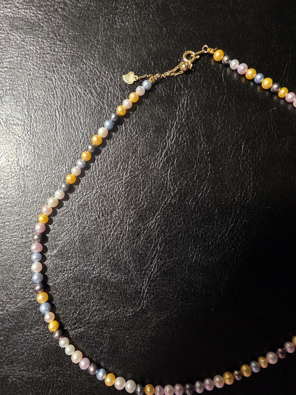 Multicolor Freshwater Pearl Strand Necklace with Gold Clasp